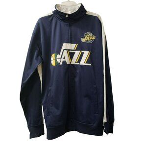 NBA UTAH JAZZ Long Sleeve Zip Front Jacket Warm Up Mens XL Tall Majestic BigMan